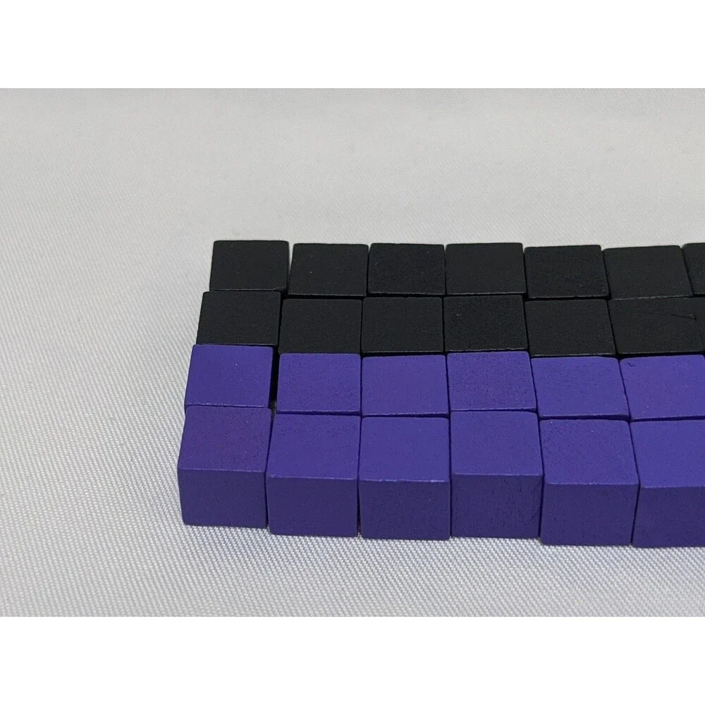 Lot Of (47) Wooden Cube Black Blue White Board Game Components